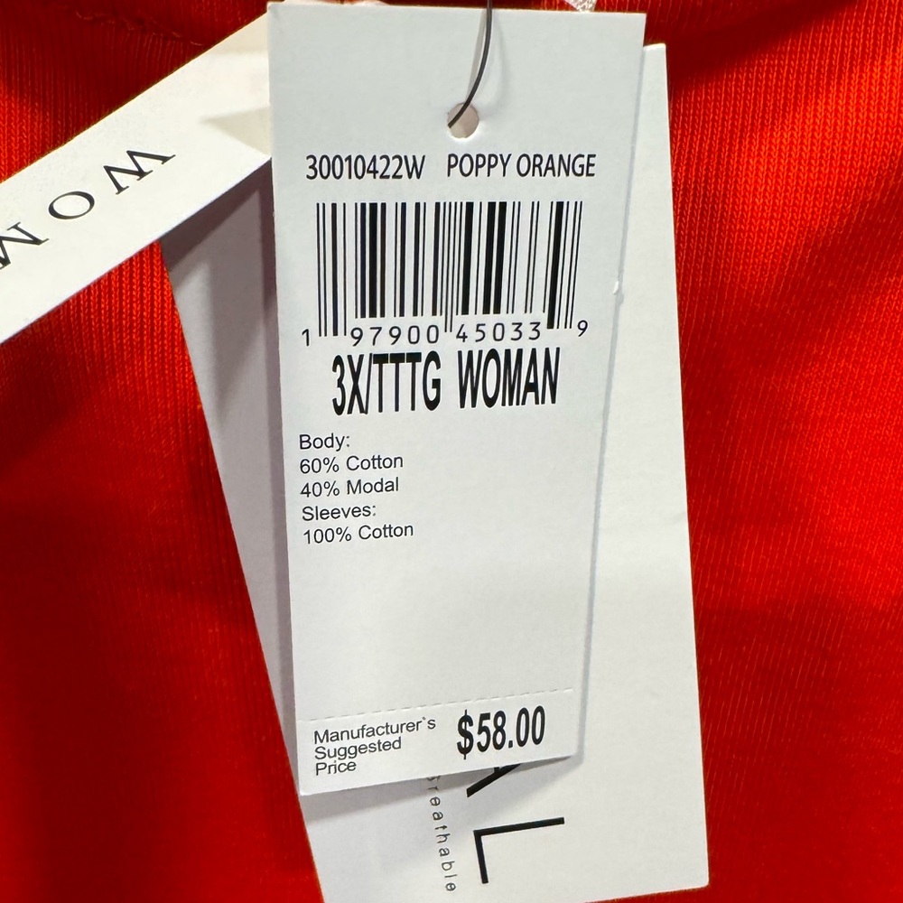 PHILOSOPHY Vibrant Eyelet Sleeve Crew Neck Blouse Poppy Orange NWT 3X - Picture 17 of 17